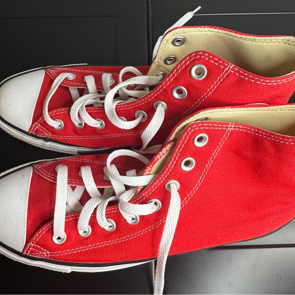 Converse All Star Chuck Taylor Red High-Tops Sneakers Men Size 9, M9621 - Picture 4 of 8